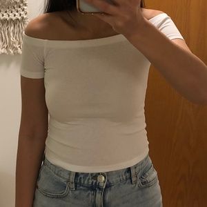 H&M Off the Shoulder Ribbed Tee
